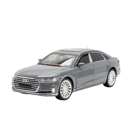 1 24 Für Audi A8 Luxusauto Legierung Auto Druckguss Spielzeug Fahrzeuge Automodell Sound Und Licht Pull Back Auto Spielzeug Druckgussmodelle Motorfahrzeuge(Gray) von DUEVEL