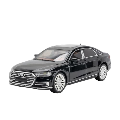 1 24 Für Audi A8 Luxusauto Legierung Auto Druckguss Spielzeug Fahrzeuge Automodell Sound Und Licht Pull Back Auto Spielzeug Druckgussmodelle Motorfahrzeuge(Schwarz) von DUEVEL