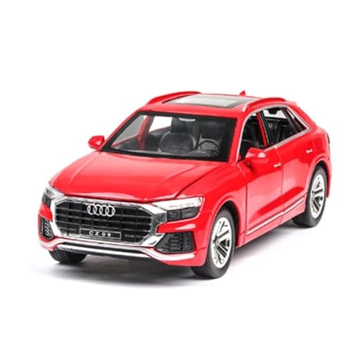 1 24 Für Audi Q8 SUV Legierung Automodell Druckguss Metall Spielzeug Fahrzeuge Simulation Sound Licht Fahrzeuge Sammlung Spielzeug Druckgussmodelle Motorfahrzeuge(Rot) von DUEVEL