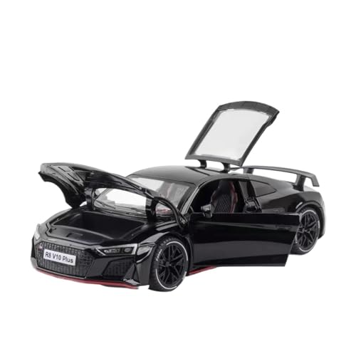 1 24 Für Audi R8 V10 Plus Supercar Legierung Auto Diecast Fahrzeuge Sound Und Licht Sammlerstücke Auto Enthusiasten Geschenk Druckgussmodelle Motorfahrzeuge(Schwarz) von DUEVEL