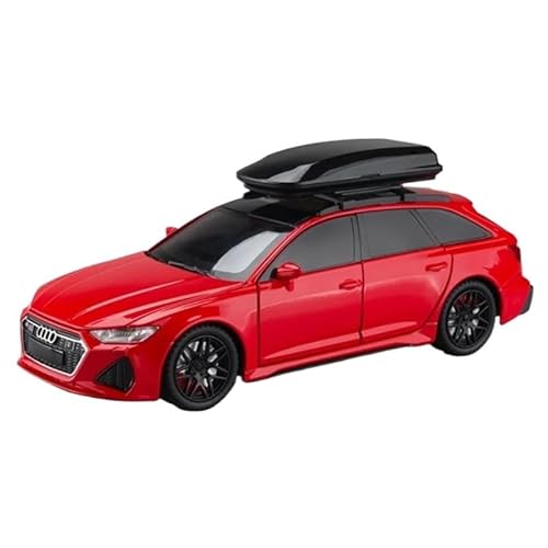 1 24 Für Audi RS6 Avant Station Wagon Legierung Rennwagen Diecast Metal Track Sportwagen Modell Sound Licht Druckgussmodelle Motorfahrzeuge(Rot) von DUEVEL