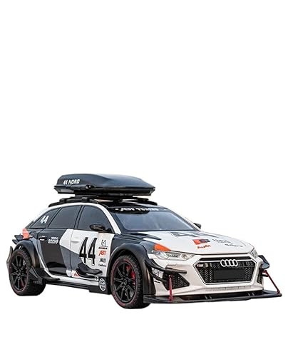 1 24 Für Audi RS6 Avant Station Wagon Legierung Rennwagen Diecast Metal Track Sportwagen Modell Sound Licht Druckgussmodelle Motorfahrzeuge(White 1) von DUEVEL