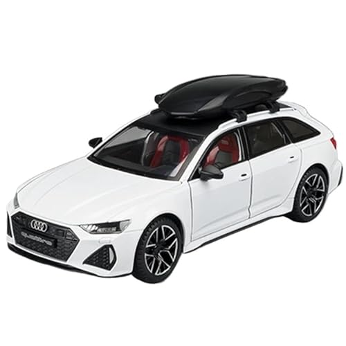 1 24 Für Audi RS6 Avant Station Wagon Legierung Rennwagen Diecast Metal Track Sportwagen Modell Sound Licht Druckgussmodelle Motorfahrzeuge(White 2) von DUEVEL
