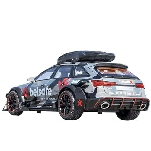 1 24 Für Audi RS6 Legierung Avant Station Wagon Auto Druckguss Metall Spielzeug Track Sport Auto Modell Simulation Sound Und Licht Druckgussmodelle Motorfahrzeuge(Gray) von DUEVEL