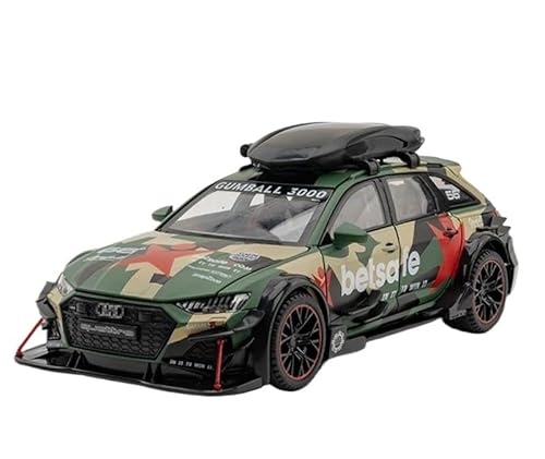 1 24 Für Audi RS6 Legierung Avant Station Wagon Auto Druckguss Metall Spielzeug Track Sport Auto Modell Simulation Sound Und Licht Druckgussmodelle Motorfahrzeuge(Grün) von DUEVEL