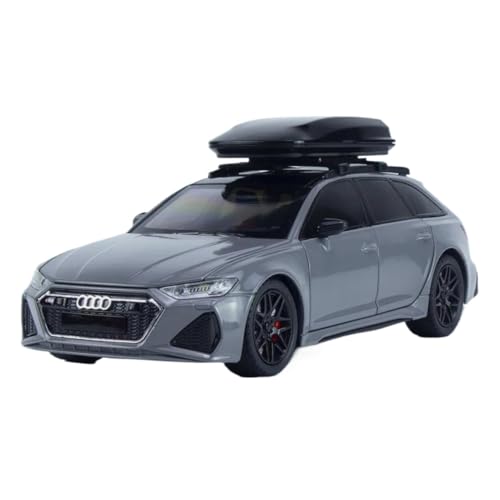 1 24 Für Audi RS6 Quattro Station Wagon Legierung Auto Rad Lenkung Sound Und Licht Kinder Spielzeug Sammlerstücke Druckgussmodelle Motorfahrzeuge(Gray) von DUEVEL