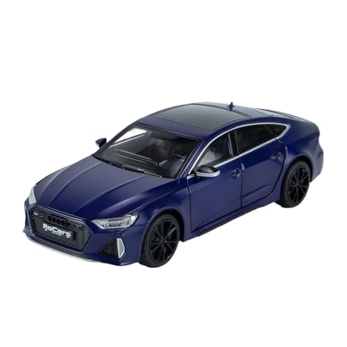 1 24 Für Audi RS7 Alloy Diecast Toy Cars Sound Light Opened Pull Back Shock Absorption Ornament Vehicles Druckgussmodelle Motorfahrzeuge(Blau) von DUEVEL