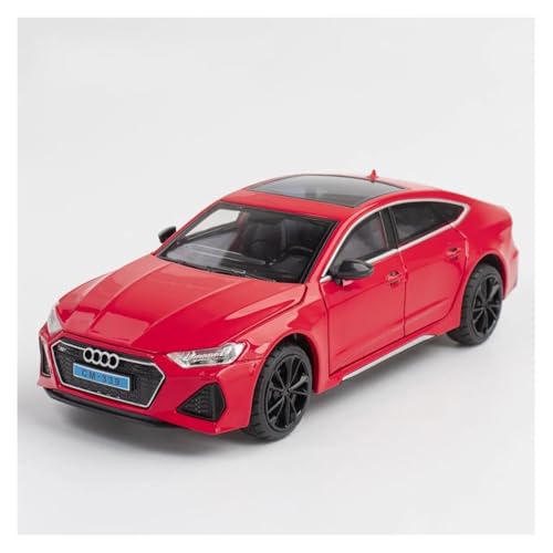 1 24 Für Audi RS7 Alloy Diecast Toy Cars Sound Light Opened Pull Back Shock Absorption Ornament Vehicles Druckgussmodelle Motorfahrzeuge(Rot) von DUEVEL