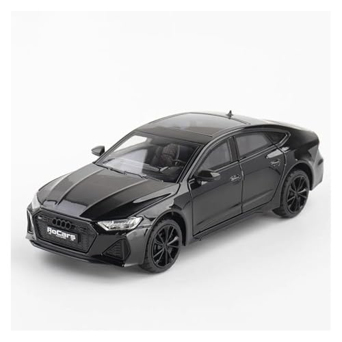 1 24 Für Audi RS7 Alloy Diecast Toy Cars Sound Light Opened Pull Back Shock Absorption Ornament Vehicles Druckgussmodelle Motorfahrzeuge(Schwarz) von DUEVEL