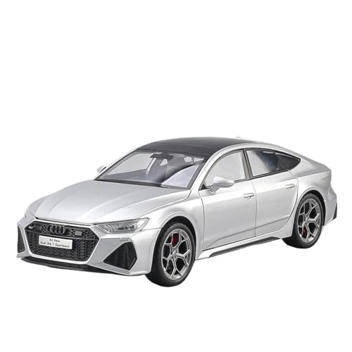 1 24 Für Audi RS7 Sportback Supercar Legierung Automodell Sound Und Licht Spielzeug Sammlerstücke Geburtstagsgeschenk Druckgussmodelle Motorfahrzeuge(Silber) von DUEVEL