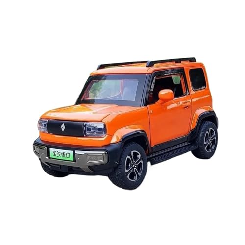 1 24 Für BAOJUN Yep Legierung Neue Energie Auto Druckguss Metall Spielzeug Geländewagen Auto Modell Simulation Sound Und Licht Druckgussmodelle Motorfahrzeuge(Orange) von DUEVEL