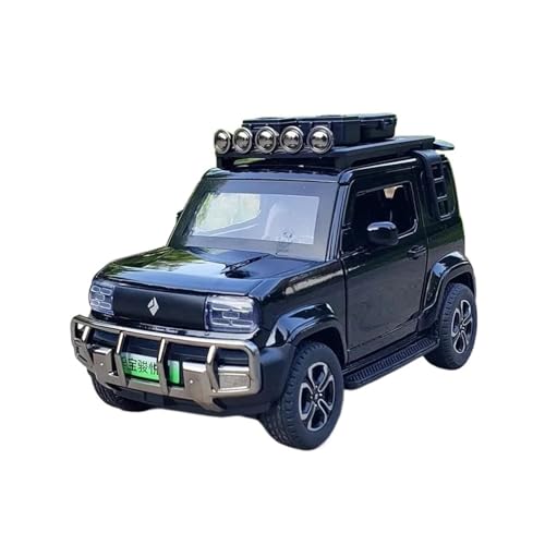 1 24 Für BAOJUN Yep Legierung Neue Energie Auto Druckguss Metall Spielzeug Geländewagen Auto Modell Simulation Sound Und Licht Druckgussmodelle Motorfahrzeuge(Schwarz) von DUEVEL