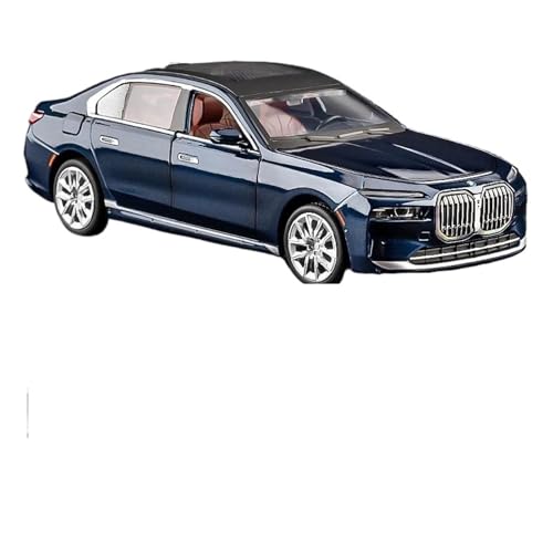 1 24 Für BMW 7 Series I7 G70 Alloy Luxy CarDiecast Metal Pure Limousine Car Model Sound Light Toy Druckgussmodelle Motorfahrzeuge(Schwarz) von DUEVEL