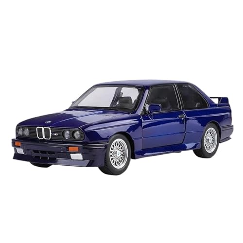 1 24 Für BMW M3 1988 Straßenauto Diecast Legierung Metall Modellauto Sammlerstück Hobby Dekoration Druckgussmodelle Motorfahrzeuge(Blue with Box) von DUEVEL