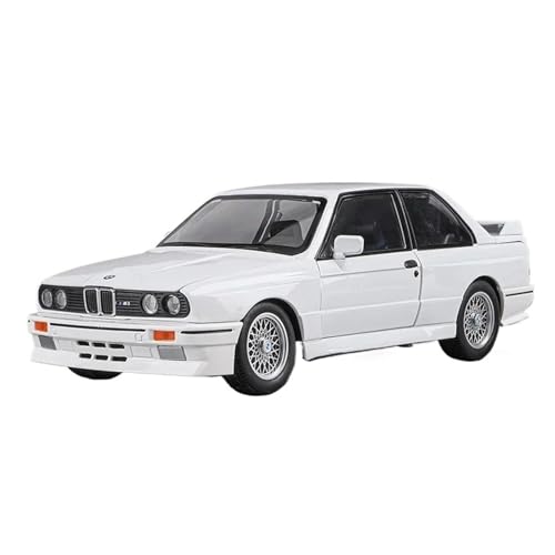 1 24 Für BMW M3 E30 1988 Sportwagen Aus Metalllegierung Metallklassikmodell Mit Hohes Simulation Klang Und Licht Spielzeug Druckgussmodelle Motorfahrzeuge(White,A) von DUEVEL