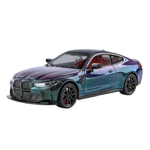 1 24 Für BMW M4 G82 Coupe Legierung Sportwagen Modell Diecast Metall Fahrzeuge Auto Modell Sound Licht Sammlungen Druckgussmodelle Motorfahrzeuge(Purple) von DUEVEL