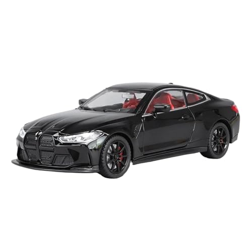 1 24 Für BMW M4 G82 Coupe Legierung Sportwagen Modell Diecast Metall Fahrzeuge Auto Modell Sound Licht Sammlungen Druckgussmodelle Motorfahrzeuge(Schwarz) von DUEVEL