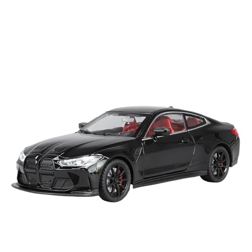 1 24 Für BMW M4 IM Legierung Sport Auto Druckguss Metall Skala Auto Modell Sammlung Simulation Sound Licht Spielzeug Fahrzeug Druckgussmodelle Motorfahrzeuge(Schwarz) von DUEVEL