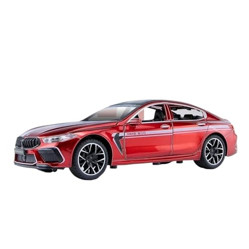 1 24 Für BMW M8 MH8 800 Legierung Auto Modell Diecast Metall Spielzeug Fahrzeuge Auto Modell Sound Und Licht Geschenk Sammlerstücke Druckgussmodelle Motorfahrzeuge(Rot) von DUEVEL