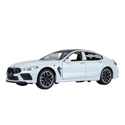 1 24 Für BMW M8 MH8 800 Legierung Auto Modell Diecast Metall Spielzeug Fahrzeuge Auto Modell Sound Und Licht Geschenk Sammlerstücke Druckgussmodelle Motorfahrzeuge(White) von DUEVEL