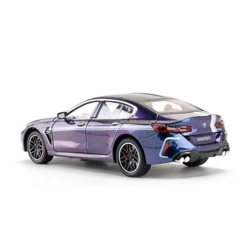 1 24 Für BMW M8 Supercar Legierung Auto Modell Sound Und Licht Zurückziehen Spielzeug Sammlerstücke Geschenk Druckgussmodelle Motorfahrzeuge(Purple) von DUEVEL
