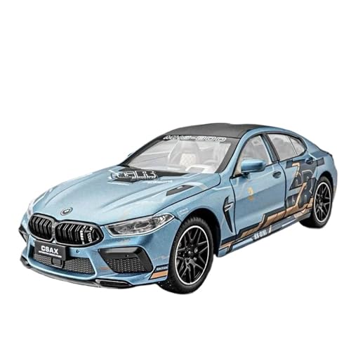 1 24 Für BMW M8 Supercar Legierung Automodell Sound Und Licht Zurückziehen Druckguss Spielzeug Sammlerstücke Druckgussmodelle Motorfahrzeuge(Blau) von DUEVEL