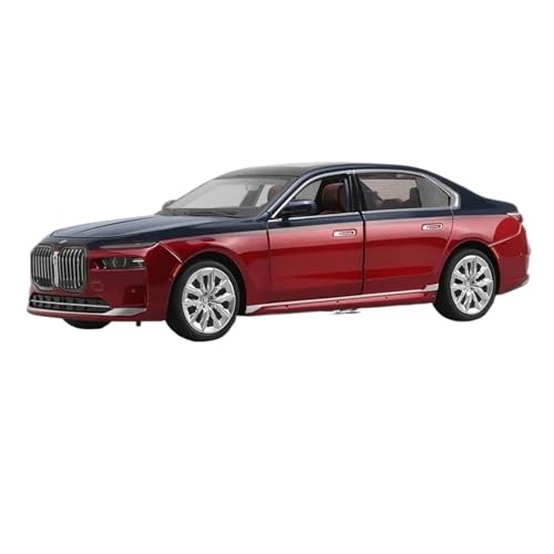 1 24 Für BMW The I7 G70 M70L Kollektion Luxuslimousine Legierung Mini Auto Druckguss Metall Maßstab Auto Modell Sound & Licht Spielzeug Druckgussmodelle Motorfahrzeuge(Rot) von DUEVEL