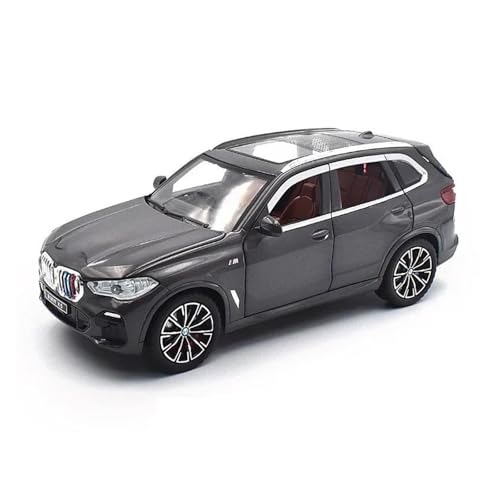 1 24 Für BMW X5 Legierung Modell Auto SUV Sammeln Spielzeug Auto Miniatur Legierung Diecast Modell Sound Licht Dekorationen Druckgussmodelle Motorfahrzeuge(Gray) von DUEVEL
