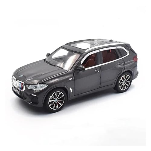 1 24 Für BMW X5 SUV Legierung Auto Diecast Spielzeug Fahrzeuge Auto Modell Sound Und Licht Ziehen Auto Spielzeug Geschenke Druckgussmodelle Motorfahrzeuge(Gray) von DUEVEL