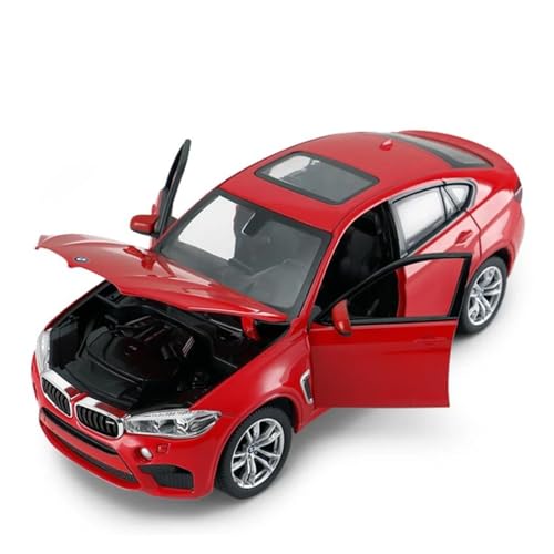 1 24 Für BMW X6 X6M Coupe Legierung Sportwagen Modell Diecast Metall Spielzeug Fahrzeuge Auto Modell Enthusiasten Sammlung Druckgussmodelle Motorfahrzeuge(Rot) von DUEVEL