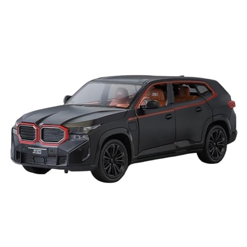 1 24 Für BMW XM SUV Legierung Auto Diecast Spielzeug Fahrzeuge Auto Modell Sound Und Licht Ziehen Auto Spielzeug Sammlerstücke Druckgussmodelle Motorfahrzeuge(Schwarz) von DUEVEL