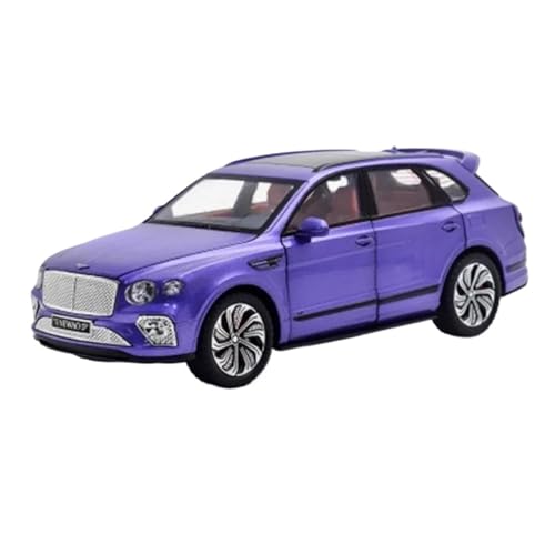 1 24 Für Bentley Bentayga SUV Automodell Druckguss Metall Spielzeugfahrzeuge Automodell Sound Und Licht Sammlung Geschenk Druckgussmodelle Motorfahrzeuge(Purple) von DUEVEL