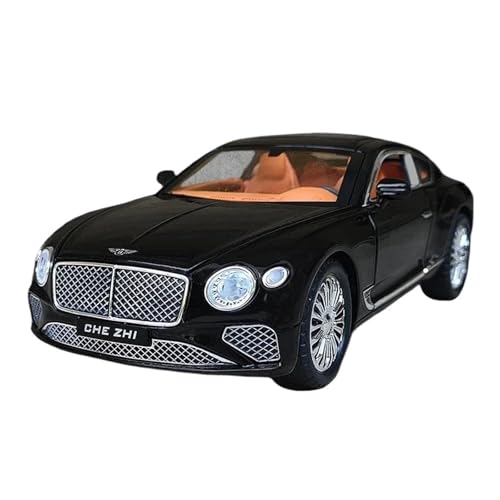 1 24 Für Bentley Continental GT Legierung Modell Auto Spielzeug Diecast Metall Casting Sound Und Licht Auto Spielzeug Fahrzeug Druckgussmodelle Motorfahrzeuge(Schwarz) von DUEVEL