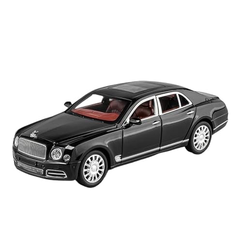 1 24 Für Bentley Mulsanne GT AlloyCar Toy Diecast Metal Sound Und Light Vehicle Simulation Collection Druckgussmodelle Motorfahrzeuge(Schwarz) von DUEVEL