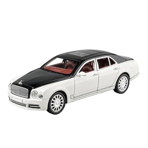 1 24 Für Bentley Mulsanne GT AlloyCar Toy Diecast Metal Sound Und Light Vehicle Simulation Collection Druckgussmodelle Motorfahrzeuge(White) von DUEVEL