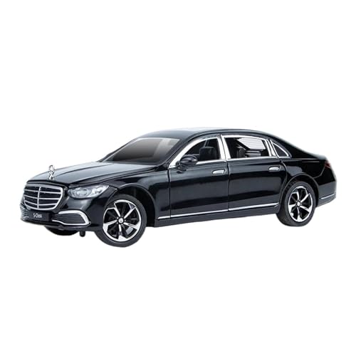 1 24 Für Benz S400 S-Klasse Legierung Auto Diecast Spielzeug Fahrzeuge Auto Modell Sound Und Licht Zurückziehen Auto Spielzeug Druckgussmodelle Motorfahrzeuge(Schwarz) von DUEVEL