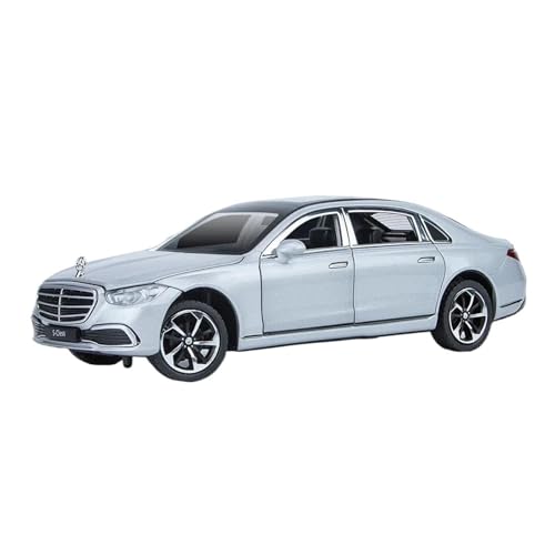 1 24 Für Benz S400 S-Klasse Legierung Auto Diecast Spielzeug Fahrzeuge Auto Modell Sound Und Licht Zurückziehen Auto Spielzeug Druckgussmodelle Motorfahrzeuge(White) von DUEVEL