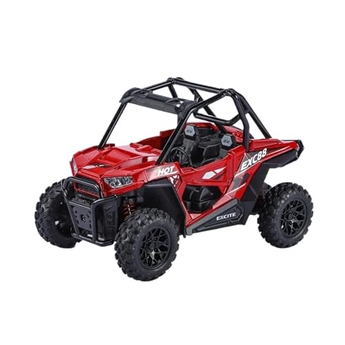 1 24 Für Bombardier ATV All Terrain Vehicle Legierung Modell Auto Spielzeug Druckguss Metall Casting Sound Und Licht Auto Spielzeug Druckgussmodelle Motorfahrzeuge(Rot) von DUEVEL