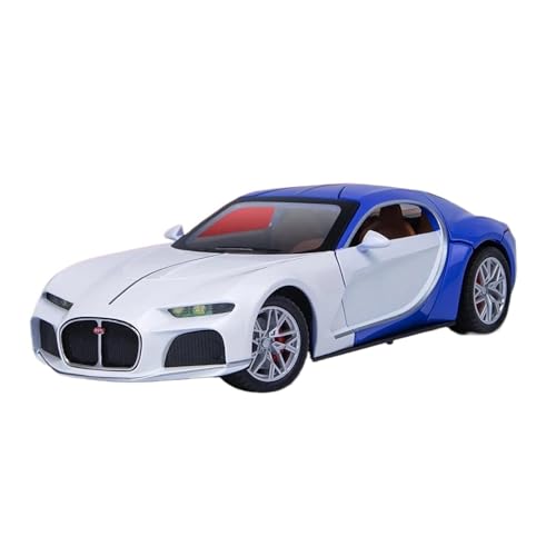 1 24 Für Bugatti Atlantic Spielzeug Automodell Luxus-Sportwagen Legierung Druckguss Simulation Sound Licht Fahrzeug Jungen Druckgussmodelle Motorfahrzeuge(White) von DUEVEL