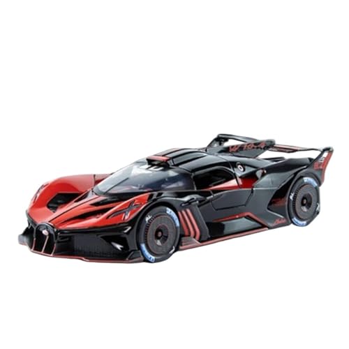 1 24 Für Bugatti Bolide Legierung Miniatur Auto Modell Druckguss Fahrzeug Metall Konzept Auto Modell Simulation Sound Licht Druckgussmodelle Motorfahrzeuge(Rot) von DUEVEL