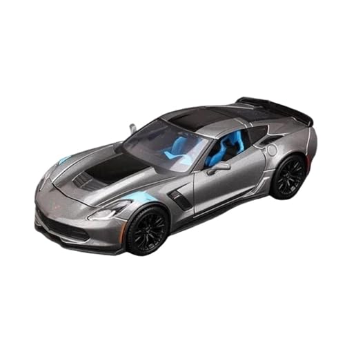 1 24 Für Chevrolet Corvette Grand Sport, Legierung, Sportwagen Druckgus Metallspielzeug Fahrzeugmodell Simulation Druckgussmodelle Motorfahrzeuge(Gray) von DUEVEL