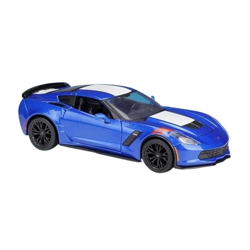 1 24 Für Chevrolet Corvette Grand Sport 2017 Auto-Legierungsdruckguss-Modellauto Spielzeugsammlung Ornamente Geschenk Druckgussmodelle Motorfahrzeuge(Blau) von DUEVEL