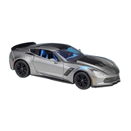 1 24 Für Chevrolet Corvette Grand Sport 2017 Auto-Legierungsdruckguss-Modellauto Spielzeugsammlung Ornamente Geschenk Druckgussmodelle Motorfahrzeuge(Gray) von DUEVEL