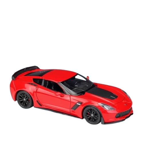 1 24 Für Chevrolet Corvette Z06 2017 Legierung Sportwagen Druckguss Rennwagen Modell Simulation Sammlung Druckgussmodelle Motorfahrzeuge(Rot) von DUEVEL