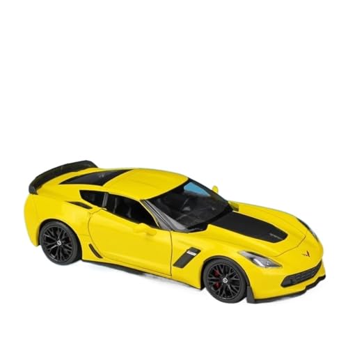 1 24 Für Chevrolet Corvette Z06 2017 Legierung Sportwagen Druckguss Rennwagen Modell Simulation Sammlung Druckgussmodelle Motorfahrzeuge(Yellow) von DUEVEL