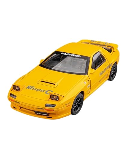 1 24 Für Druckguss Metall Mazda Rx7 Auto Modell Legierung Simulation Auto Modell JDM Sport Auto Sammlung Ornament Spielzeug Druckgussmodelle Motorfahrzeuge(Yellow) von DUEVEL