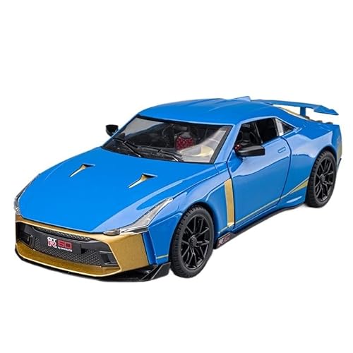 1 24 Für Druckguss-Metall Nissan GTR God of War 50 SportsToyCarModelAdultCollectible Druckgussmodelle Motorfahrzeuge(Blau) von DUEVEL