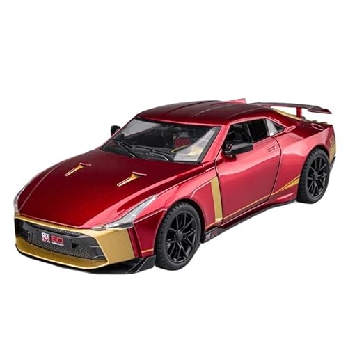 1 24 Für Druckguss-Metall Nissan GTR God of War 50 SportsToyCarModelAdultCollectible Druckgussmodelle Motorfahrzeuge(Rot) von DUEVEL