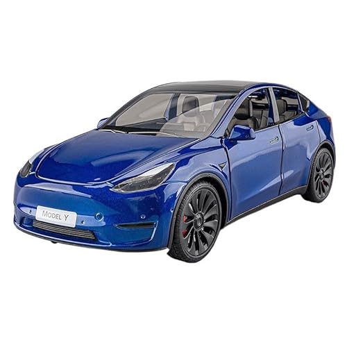 1 24 Für Druckguss-Metall-Tesla-Modellautomodell Legierung onsauto Modellauto Spielzeug Ornament Erwachsenenkollektion Druckgussmodelle Motorfahrzeuge(Blau) von DUEVEL