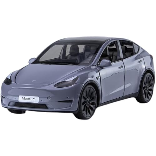 1 24 Für Druckguss-Metall-Tesla-Modellautomodell Legierung onsauto Modellauto Spielzeug Ornament Erwachsenenkollektion Druckgussmodelle Motorfahrzeuge(Gray) von DUEVEL